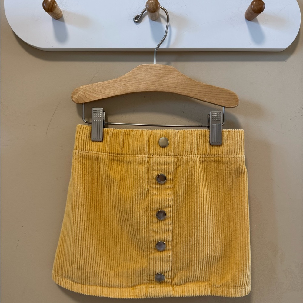 Kids Ribbed Brown Sweater and Yellow Corduroy Skirt - Picture 5 of 7